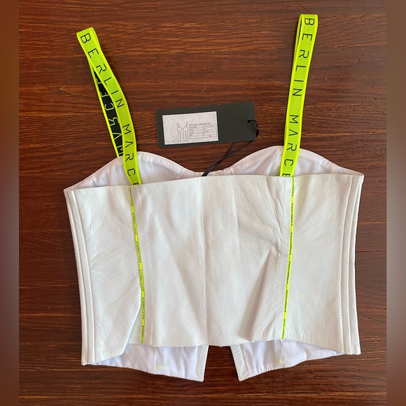 MVB white leather corset with high lighter yellow straps in size Eu 36 - Picture 2 of 7